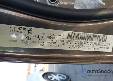 2017 Dodge Journey Sxt Awd из США, поврежденный, VIN 3C4PDDBG6HT512574